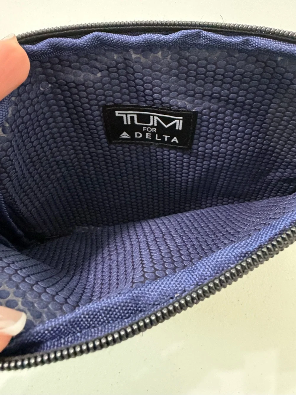 TUMI for Delta Gray Ballistic Tech Cord Pouch Organizer Cosmetic Case
